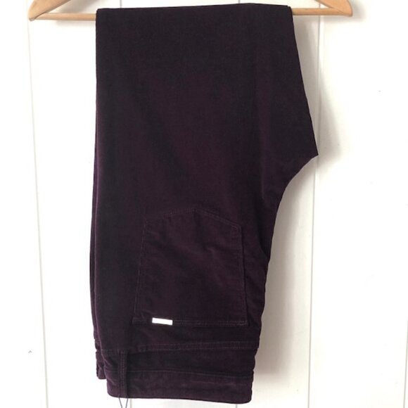 Tommy Hilfiger Womens Tribeca Skinny Corduroy Purple Pants Size 16 - Picture 4 of 9